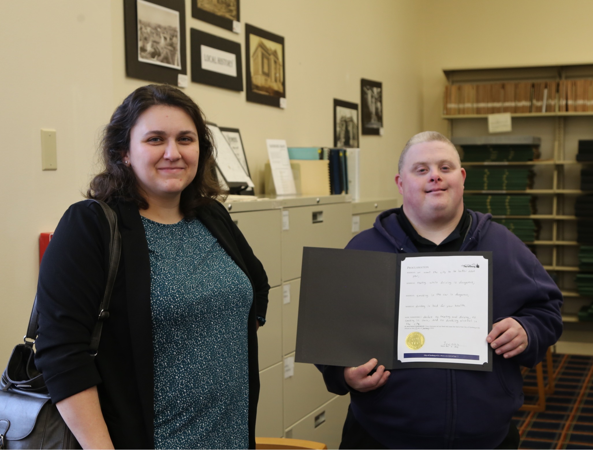Joel displays his signed and self-drafted proclamation